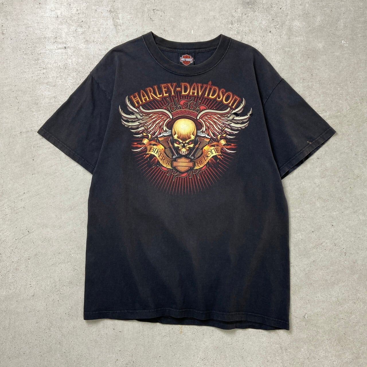 ハーレーダビッドソン Tシャツビンテージ80s イーグル両面プリント