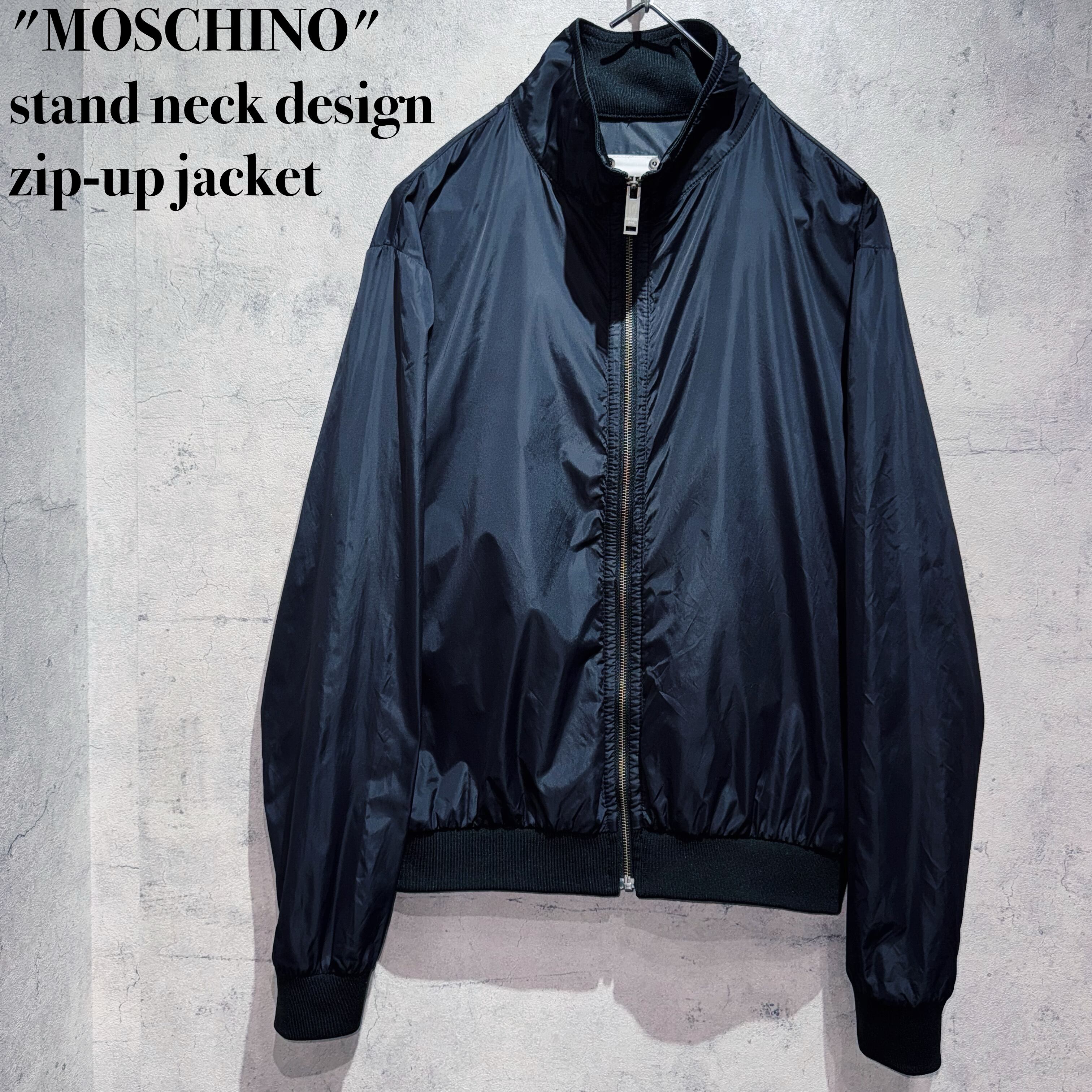"MOSCHINO"stand neck design zip-up jacket