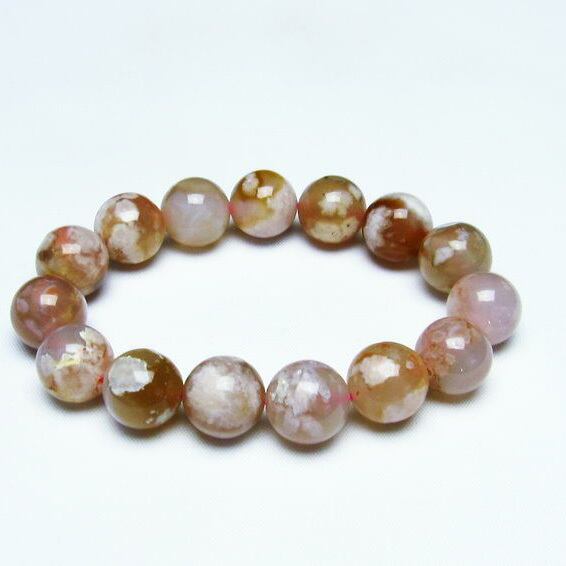 チェリーブロッサムアゲート ブレスレット 桜瑪瑙 14mm [M便 1/10] 111-24585