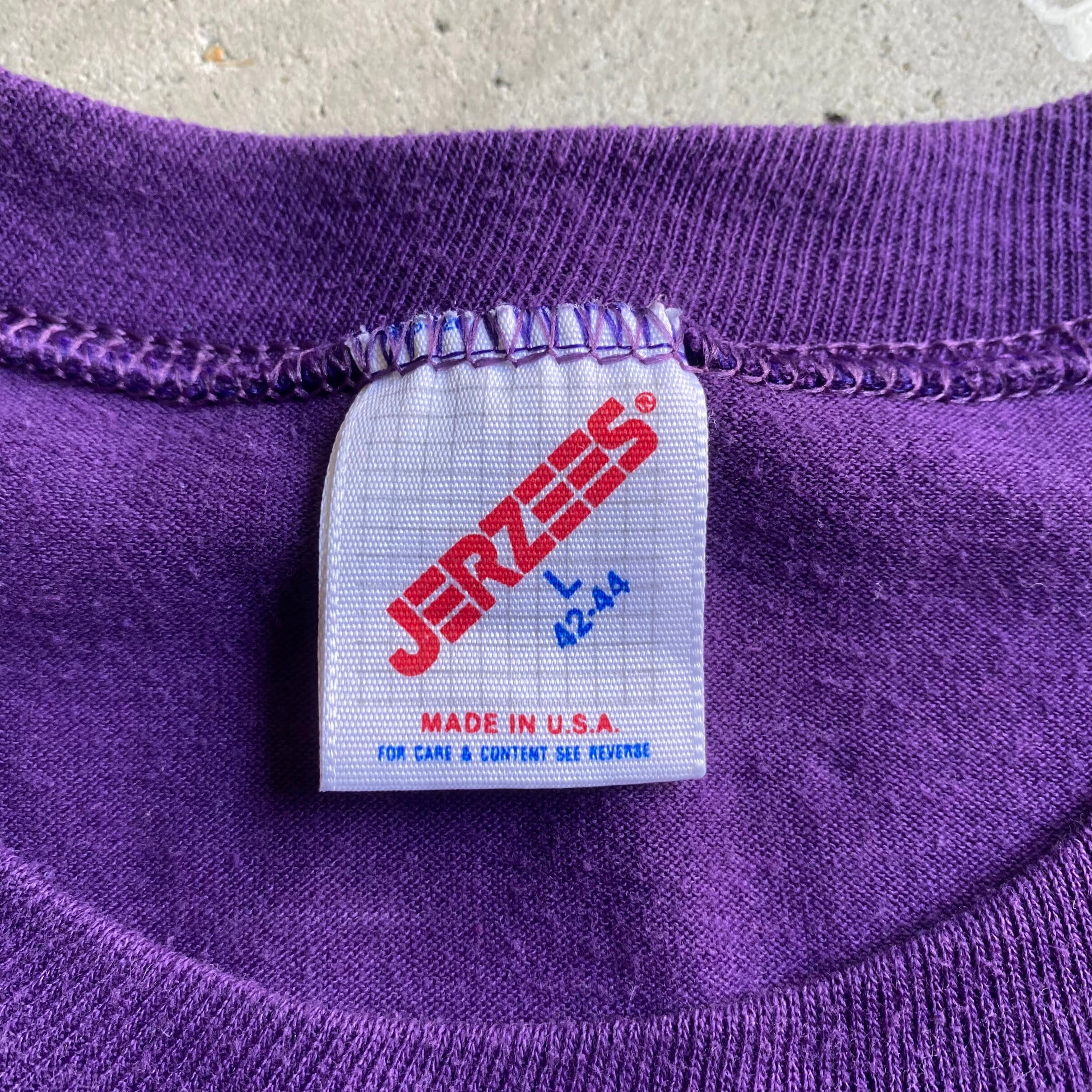 80年代 USA製 JERZEES ジャージーズ 無地 ブランクTシャツ メンズL 古着 80s ヴィンテージ ビンテージ パープル 紫色  【Tシャツ】【P2000】 cave 古着屋【公式】古着通販サイト