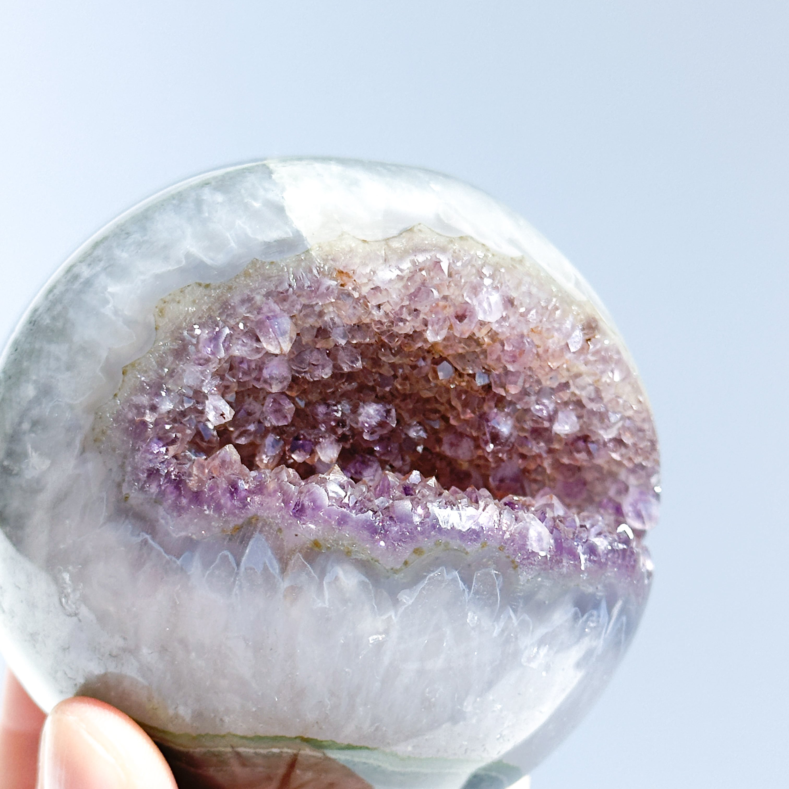 ウルグアイ産アゲート×アメジスト スフィア（丸玉）52◇Agate×Amethyst