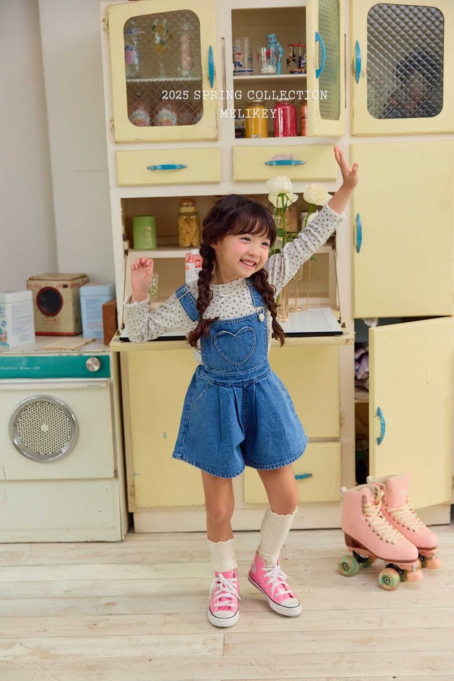 ラスト1 XL【即納】<melikey>  Heart pocket suspender pants