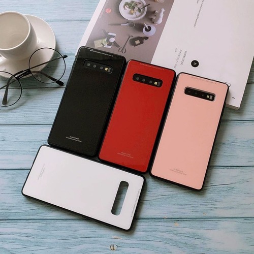 無地 Galaxy S20+/S20/S10+/S9+ケース 強化ガラス 大人 シンプル 4color♪