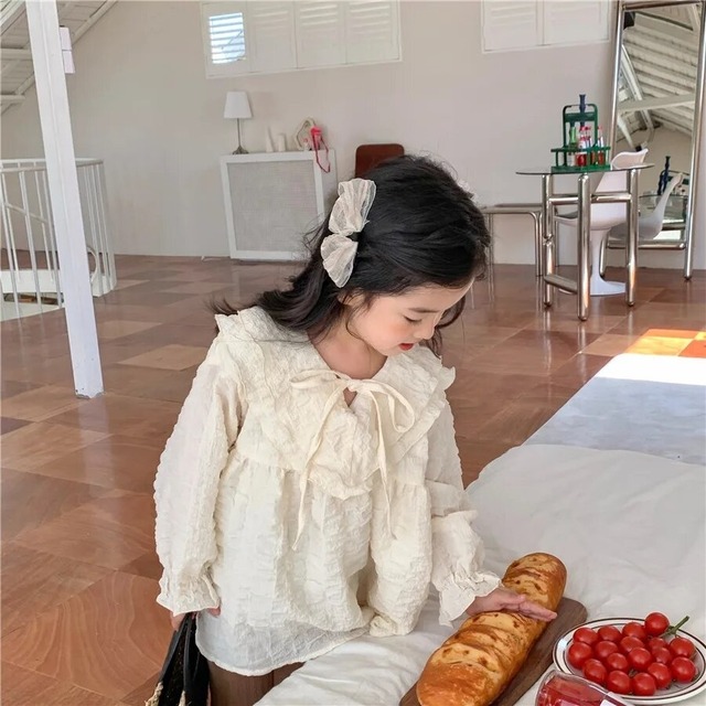 【取寄】くしゅくしゅフリルリボンのハイセンスなガーリーブラウス