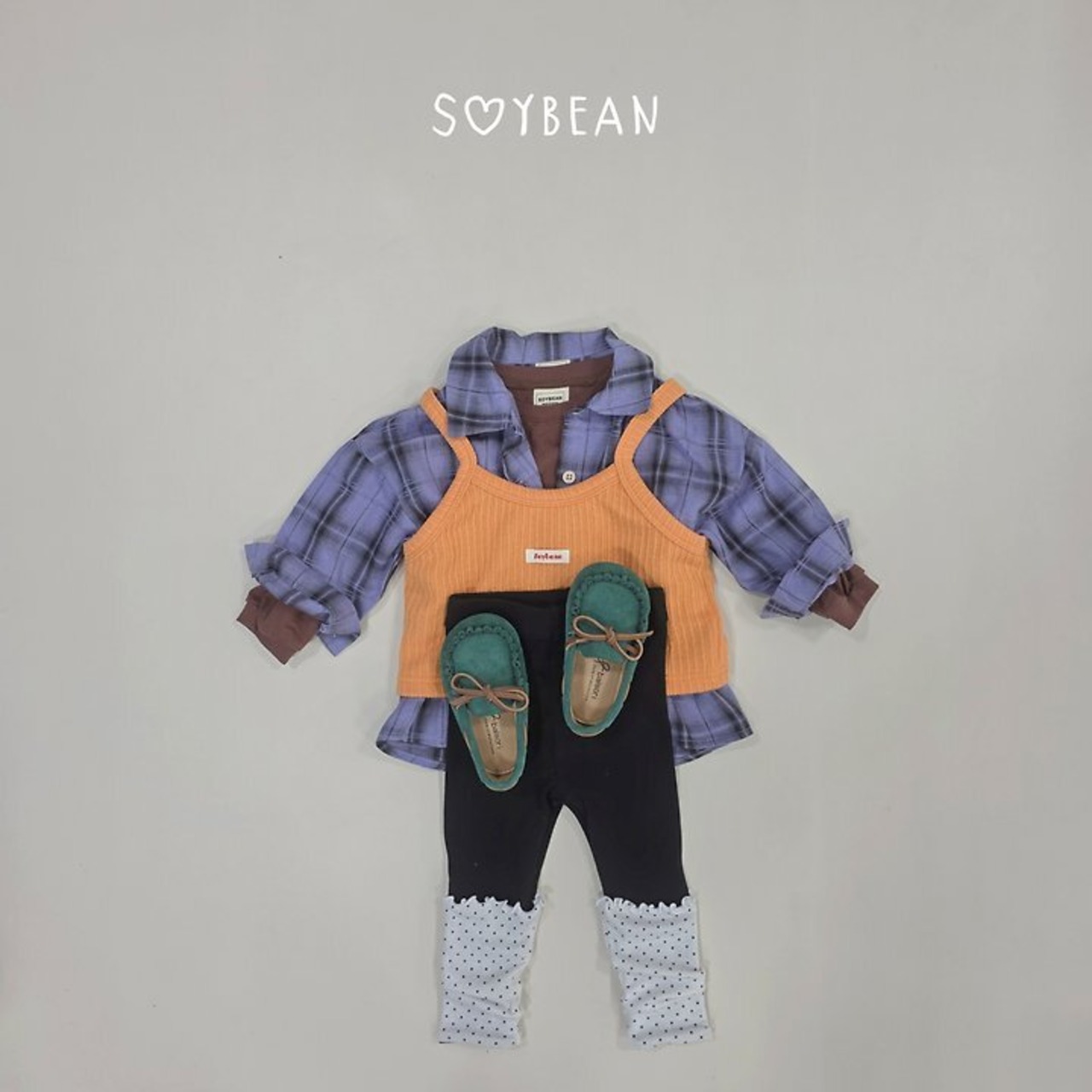 【取寄】SOYBEAN ソフトバイカラー上下セット|秋服|韓国子供服| 26/AT