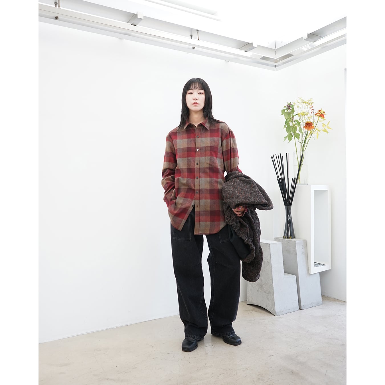 kujaku] (クジャク) S-610 flannel dress shirt | Clique Tokyo