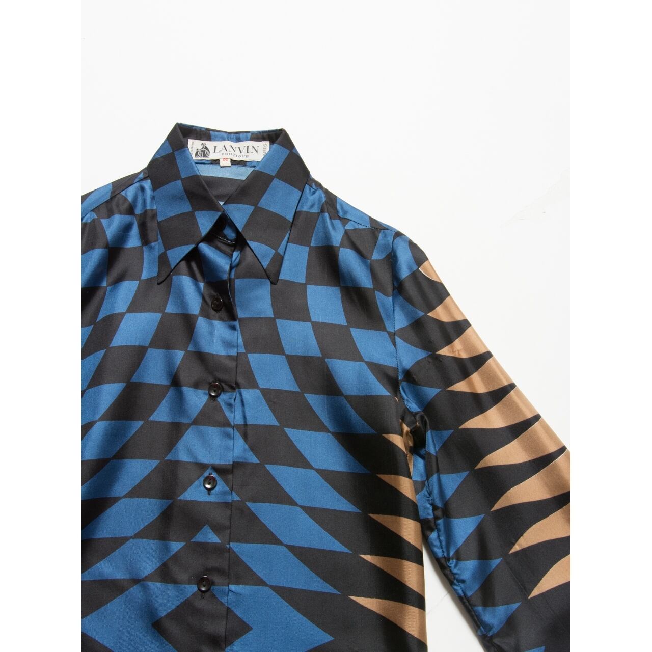 【LANVIN BOUTIQUE】Made in France silk shirt(フランス製 ランバンブティック シルクシャツ)8d