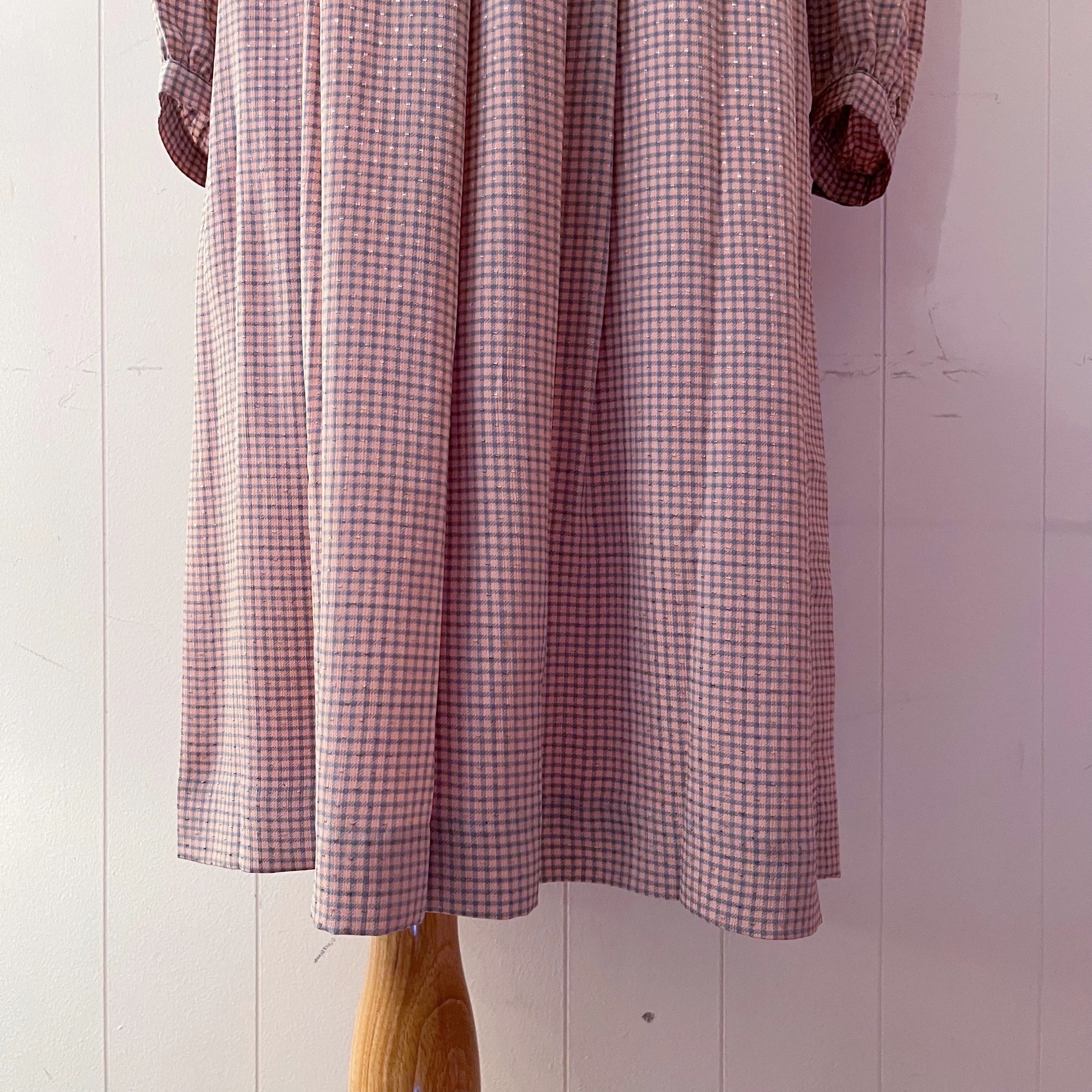 pink check separate one-piece