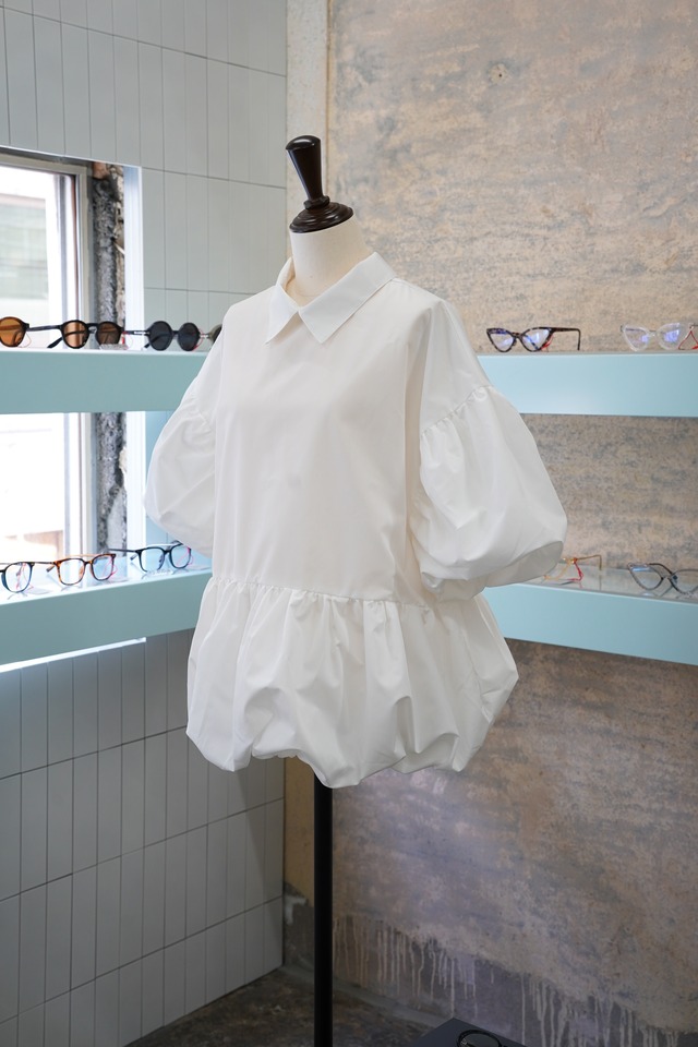 BALLOON PEPLUM BLOUSE TOPS