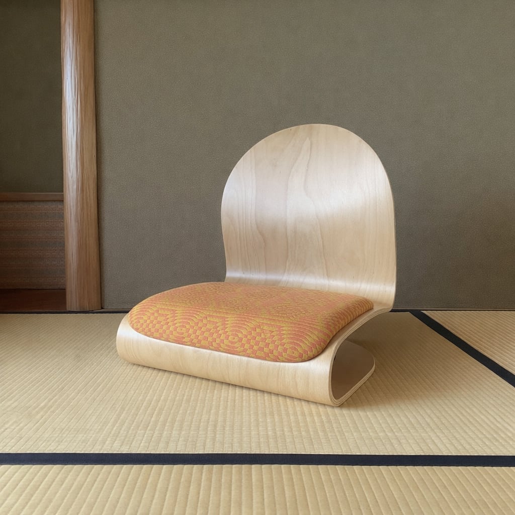 Tatami Chair by Verner Panton (Natural body / Maharam, Optik)