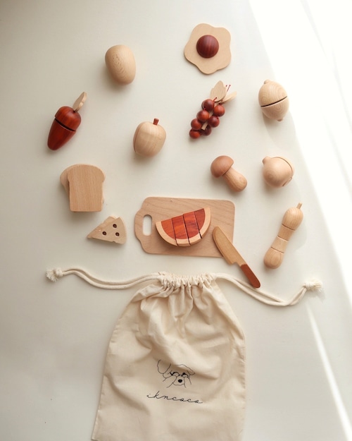 wooden food set