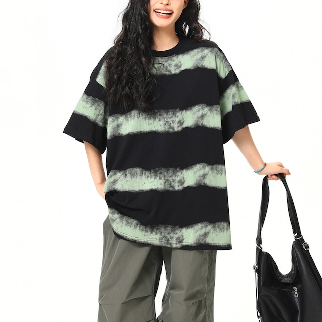 green border vintage short sleeve tee　グリーンボーダーヴィンテージ半袖ティー　J0840