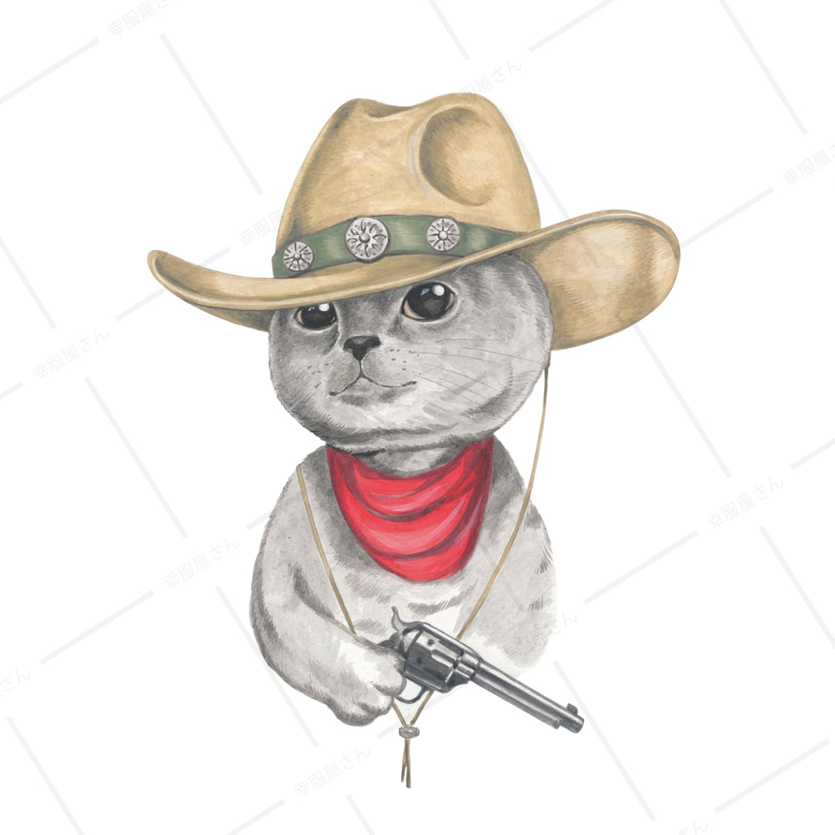 ガンマン猫 Tシャツ cat33 ねこ tシャツ おもしろtシャツ 猫  ねこ アニマル ゆるキャラ ネコ好きに