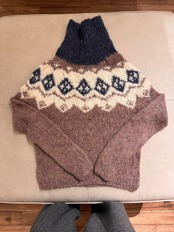 Handmade Nordic Pattern Mohair High Neck Sweater