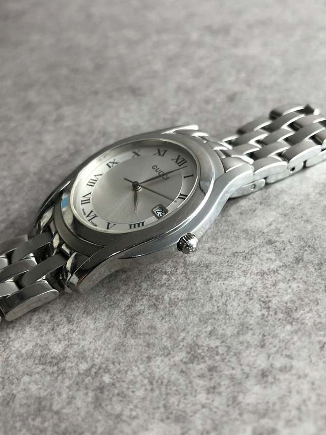 GUCCI グッチ 腕時計 シルバー ローマ文字 ステンレススチール 5500M クウォーツ vintage ヴィンテージ オールド d4tcce