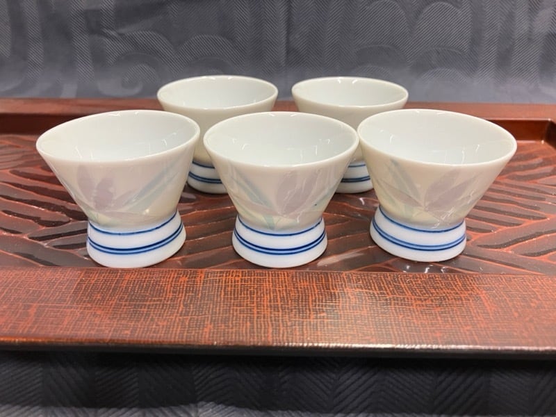 染付 昭和高台盃 東峰 30cc 紫蘭高台盃【日本製】