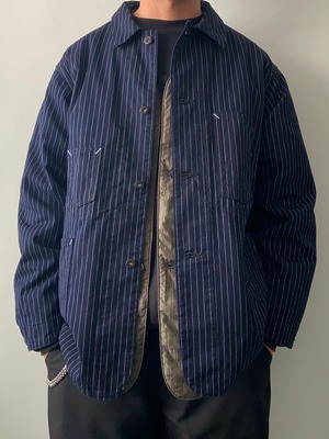 POST O'ALLS / 3111 / DE LUXE RAILROADER 2 / gangster stripe w/taffeta lining - indigo