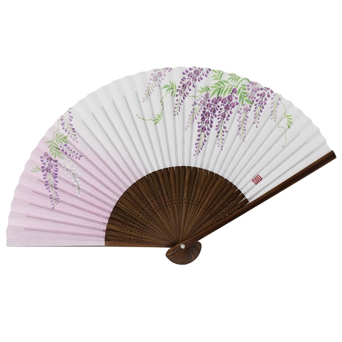 二重透かし彫扇 紗月-花- 胡蝶蘭・黒 | PAY ID