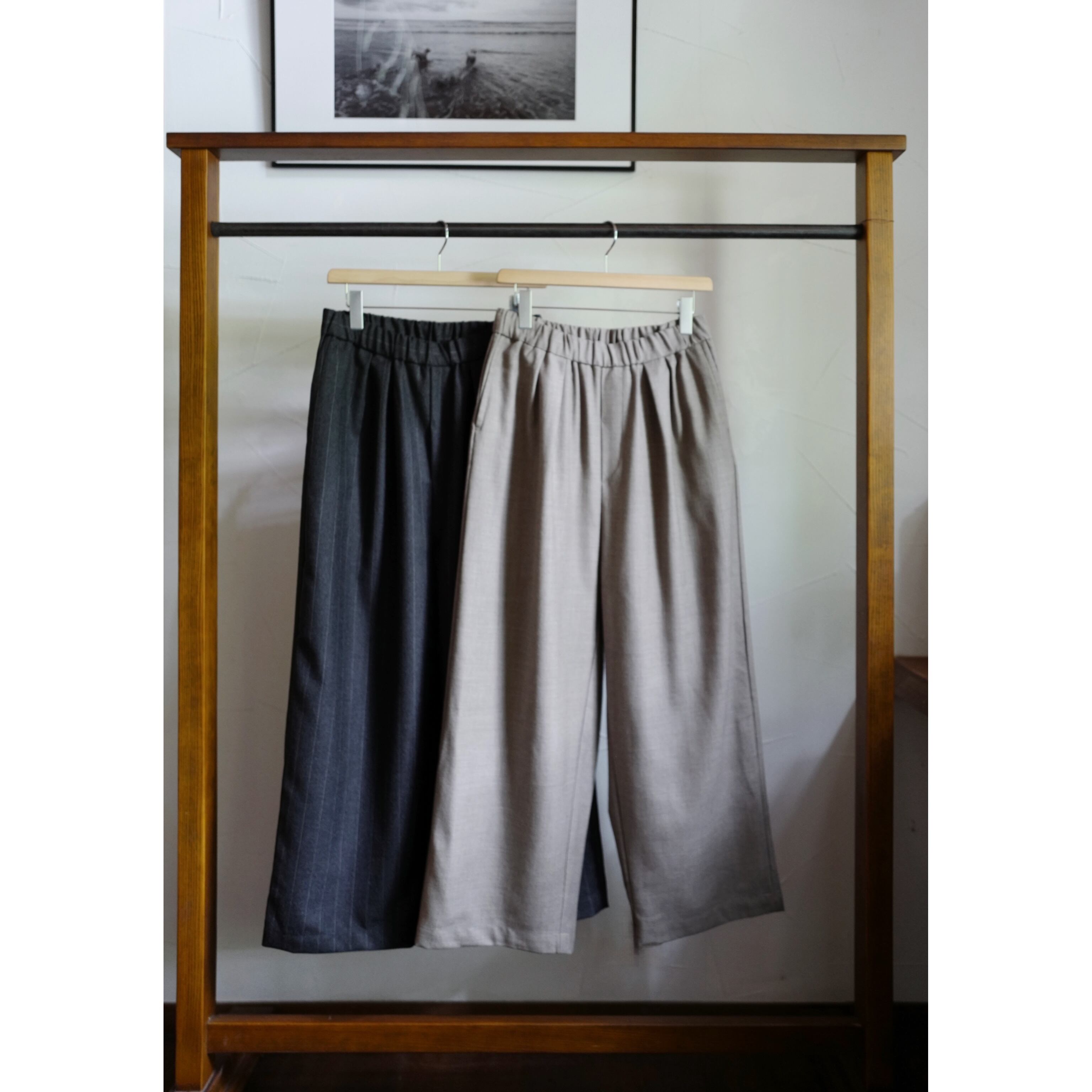 maison de soil | WORSTED SERGE 2TUCK WIDE EASY PANTS (2colors)