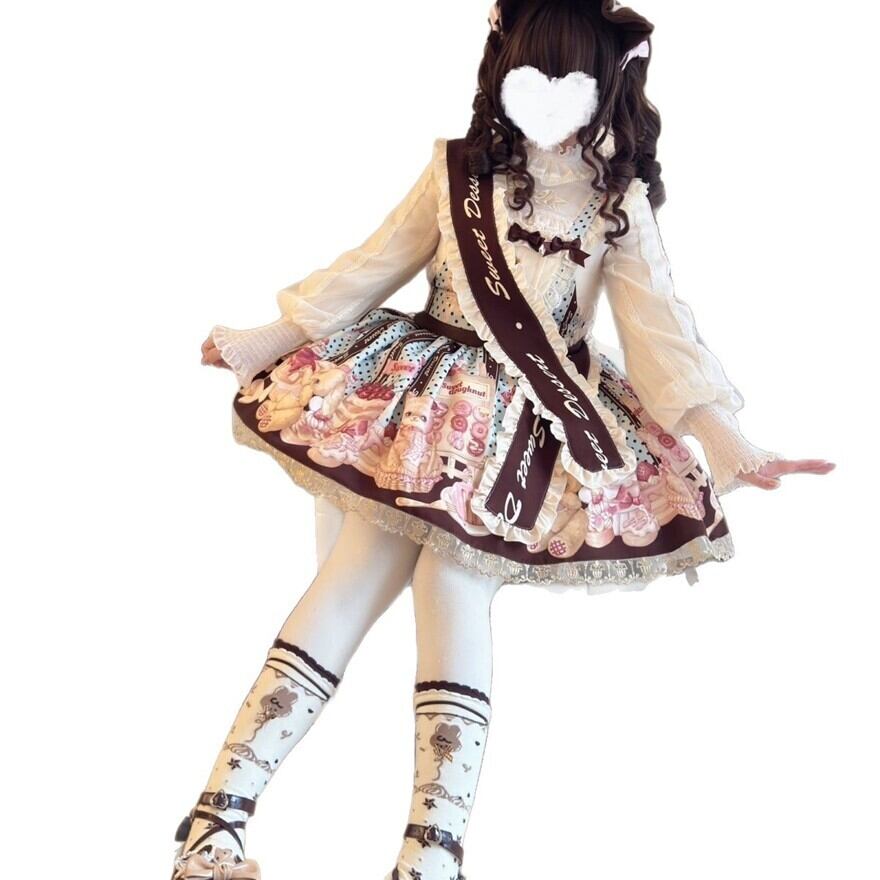 ロリィタ猫 ふわふわ ジャンパースカート サッシュ タスキ付き