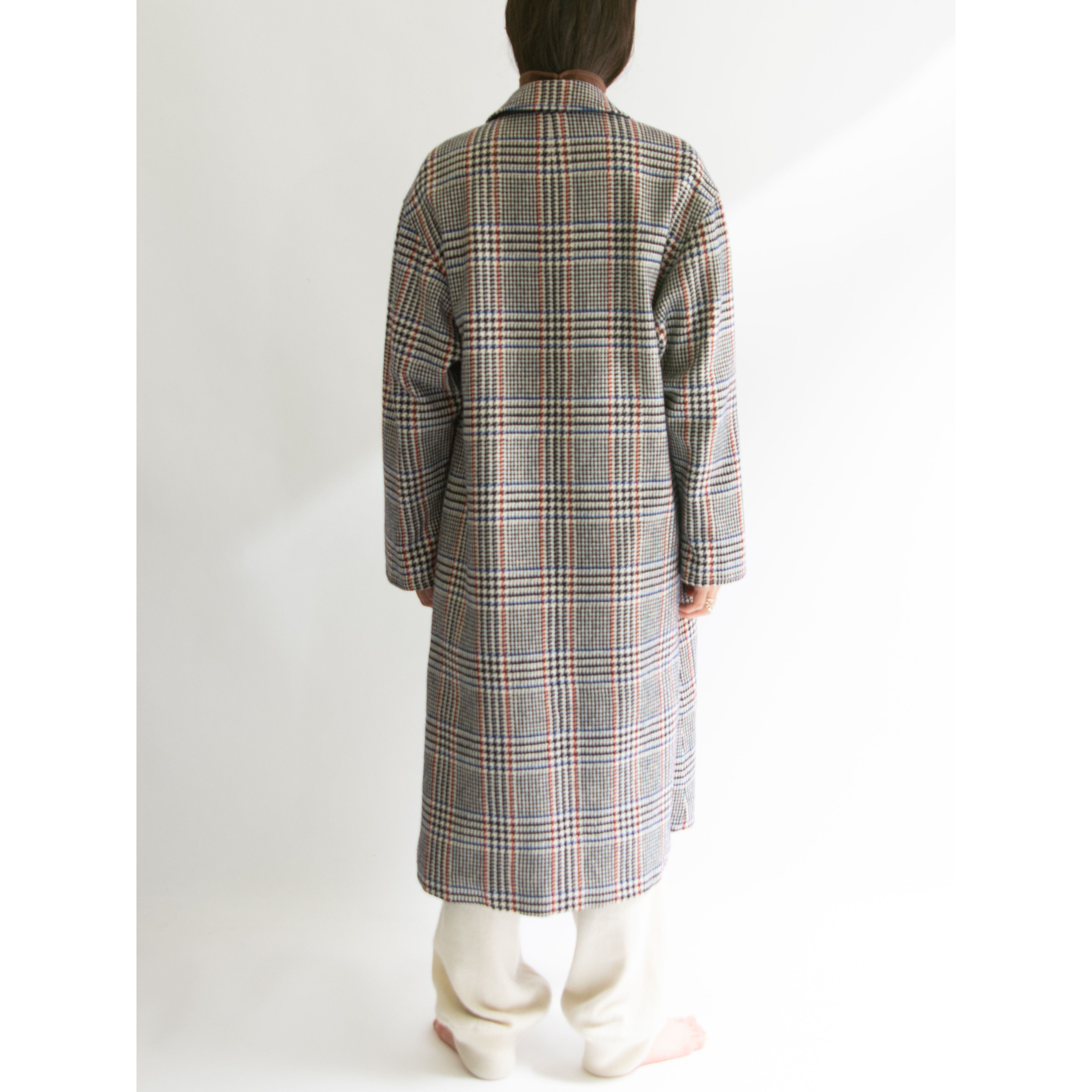 Aquascutum】Made in England 100% Wool Reversible Long Coat（アクア