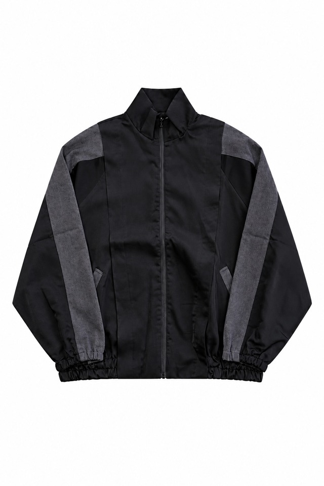 Nora Lily / Denim × Nylon Combination Track Jacket - Black
