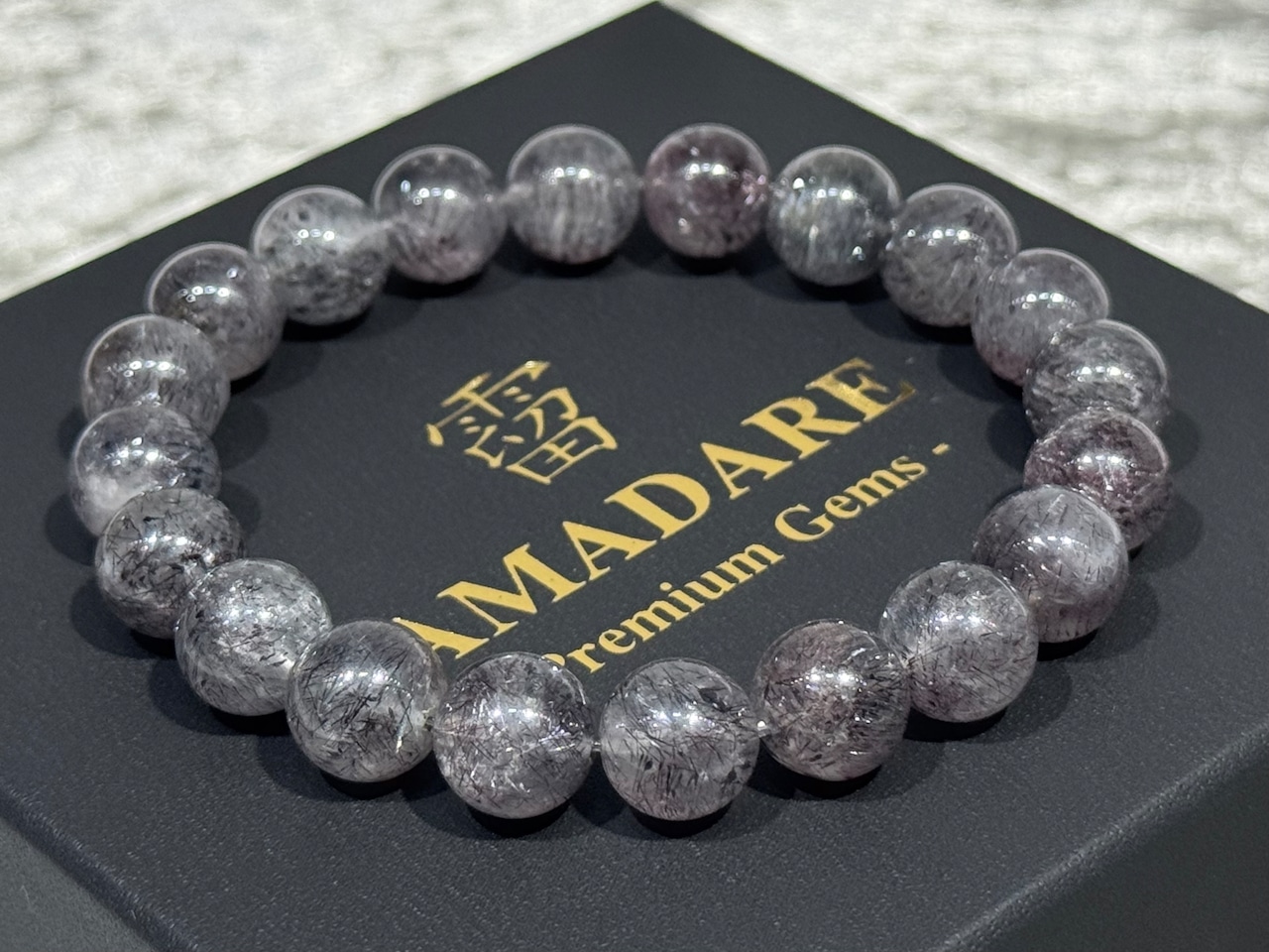 No.1657【SS】ブラック花火スーパーセブンブレスレット