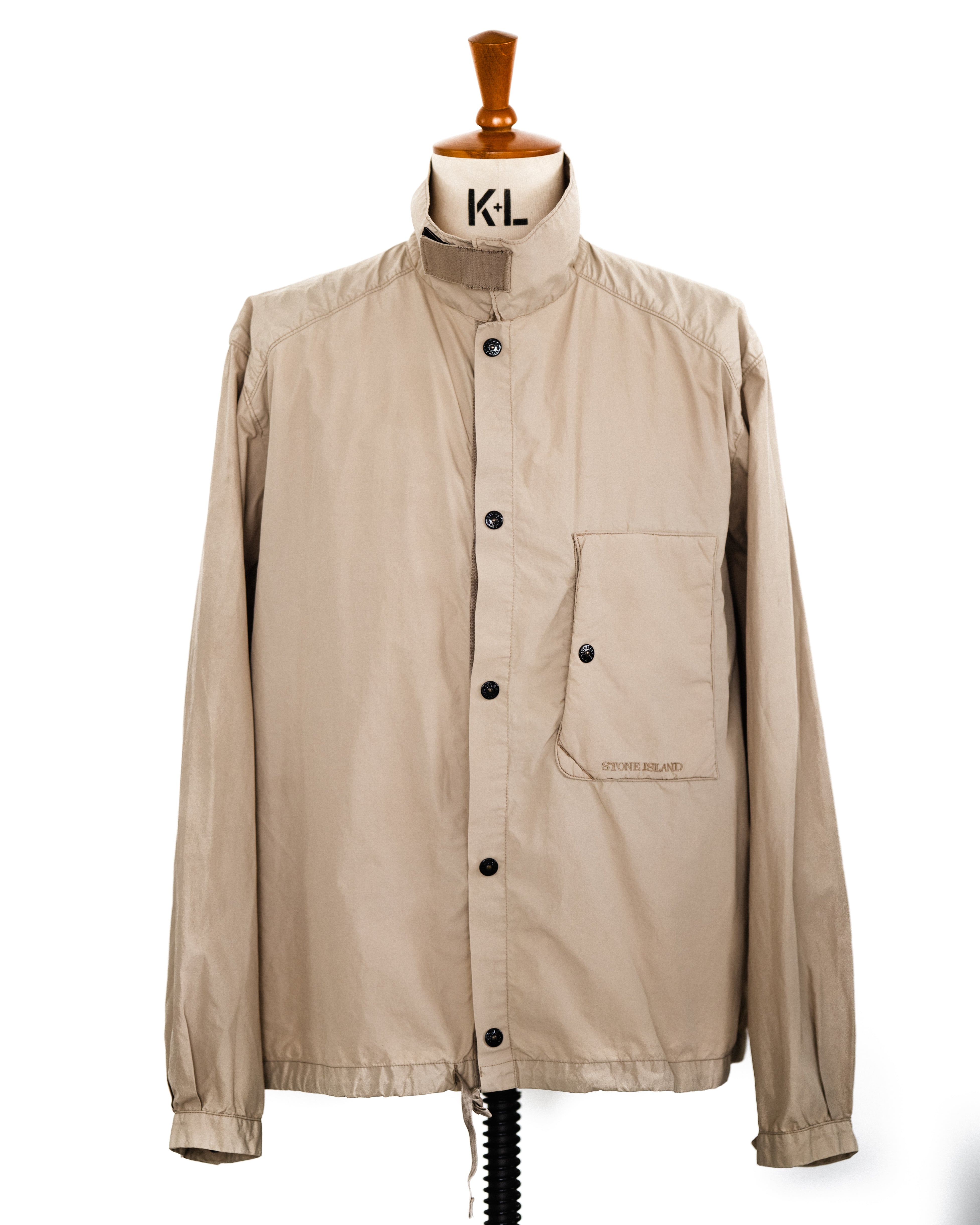 01SS] “STONE ISLAND” Garment-dyed Cotton Nylon Drawstring Jacket 