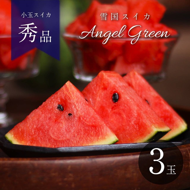 予約注文限定10%オフ！【R8年度】農家直送 雪国スイカ 小玉3玉 優品 贈り物に◎