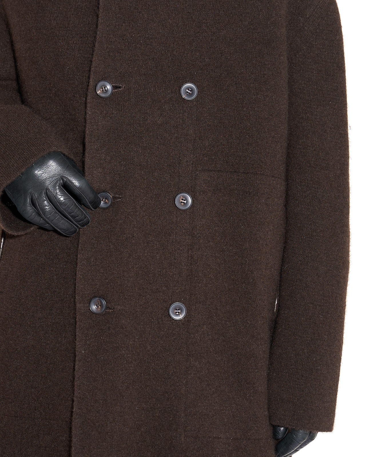 Nomàt "YAK Double Breasted Knit Coat〔Dark Brown〕"