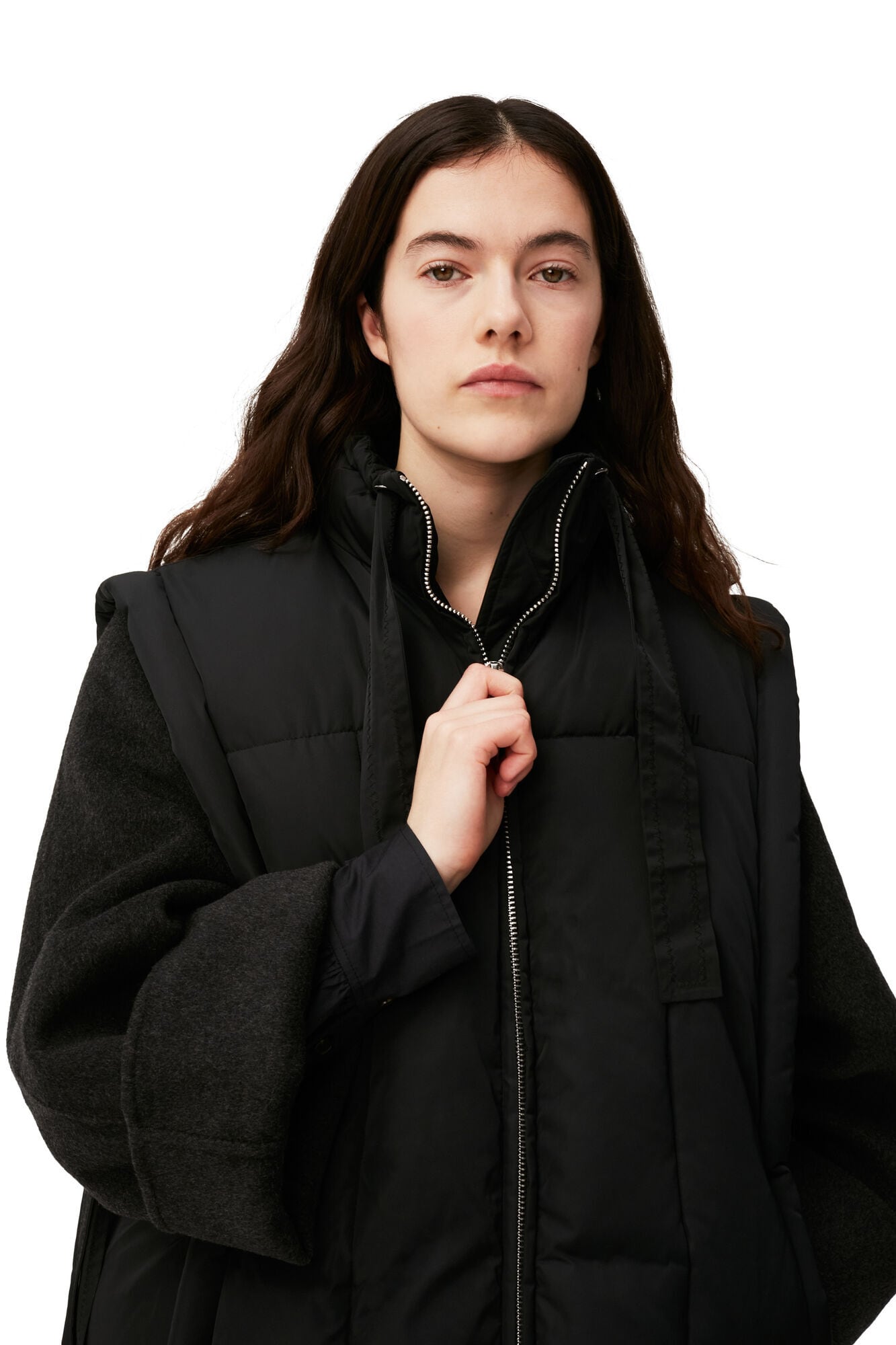 GANNI】oversized shiny puff vest | idealclasse