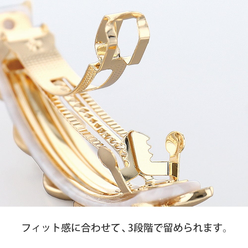 フィットするバレッタ フラワー HHB0327-PG（ピンクゴールド