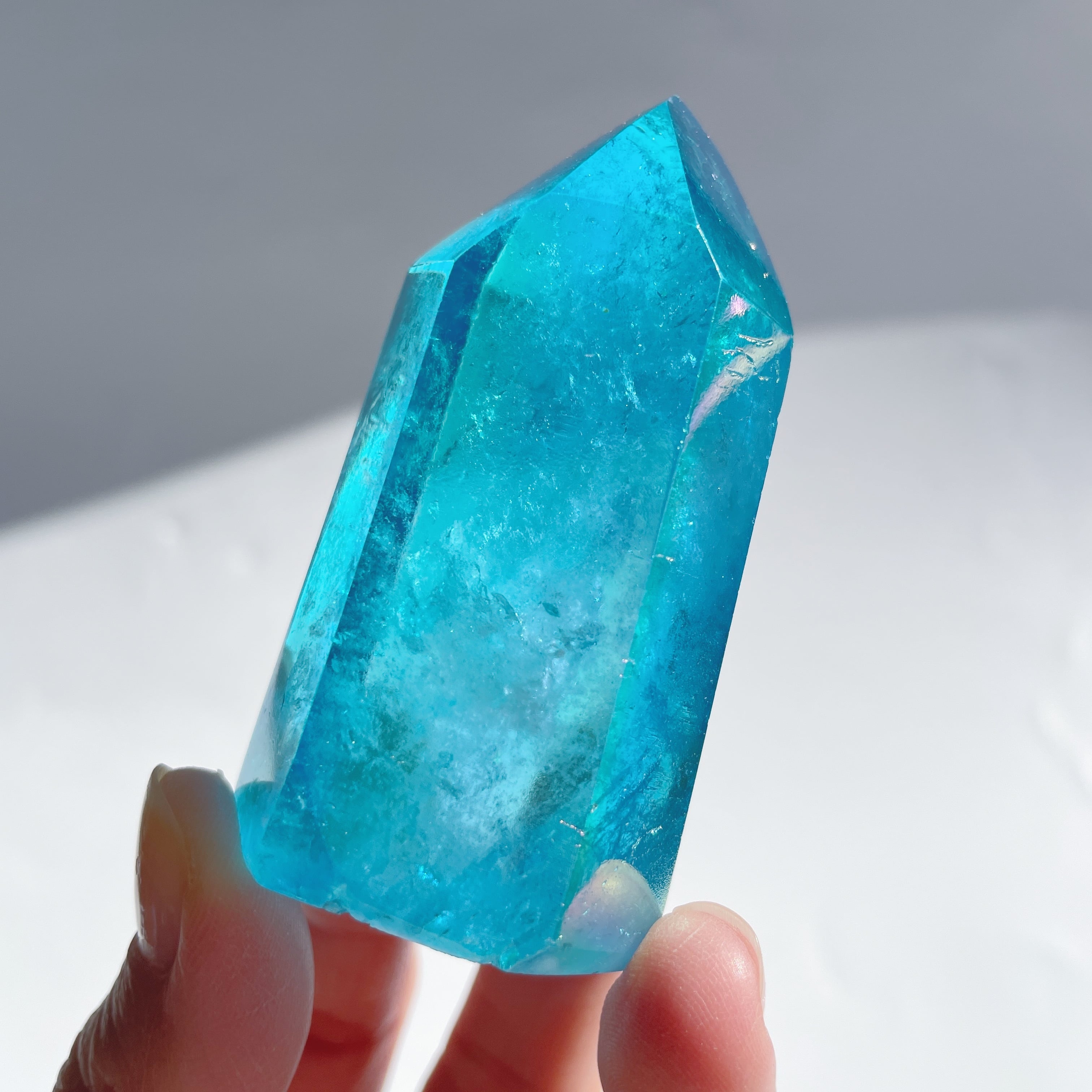 とても綺麗なアクアオーラ水晶！ アクアオーラ水晶ポイント - 海福雑貨通販部