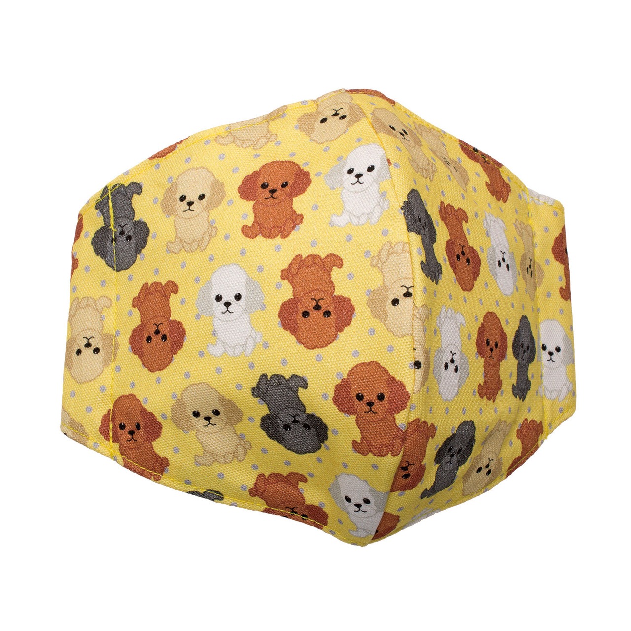 みんなが元気になるマスク 子供用 布マスク 日本製 立体 EJ-116Y トイプードル レモンイエロー