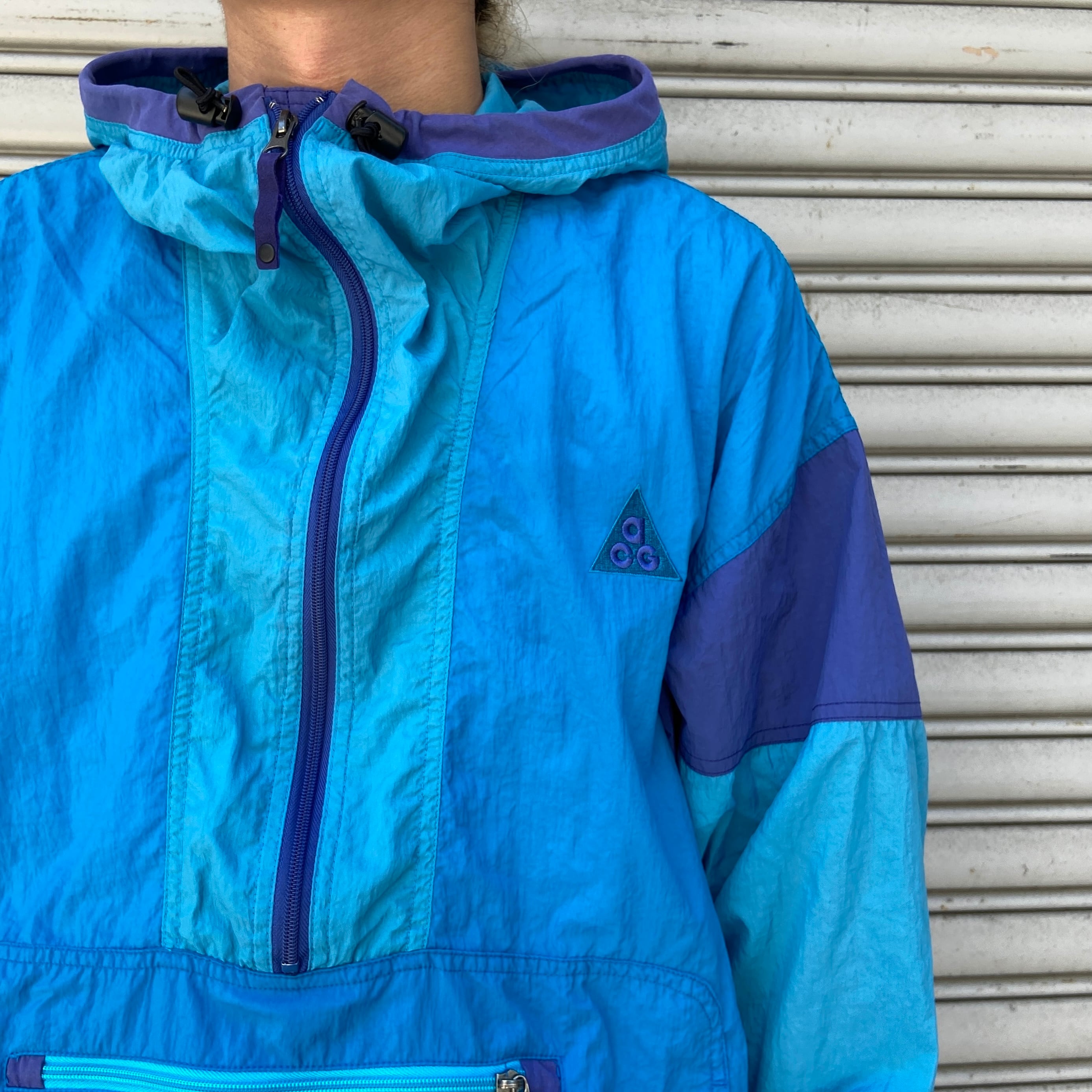 00s NIKEACG ナイキ アノラックパーカー ナイロン ブルー M | 古着屋 Uan