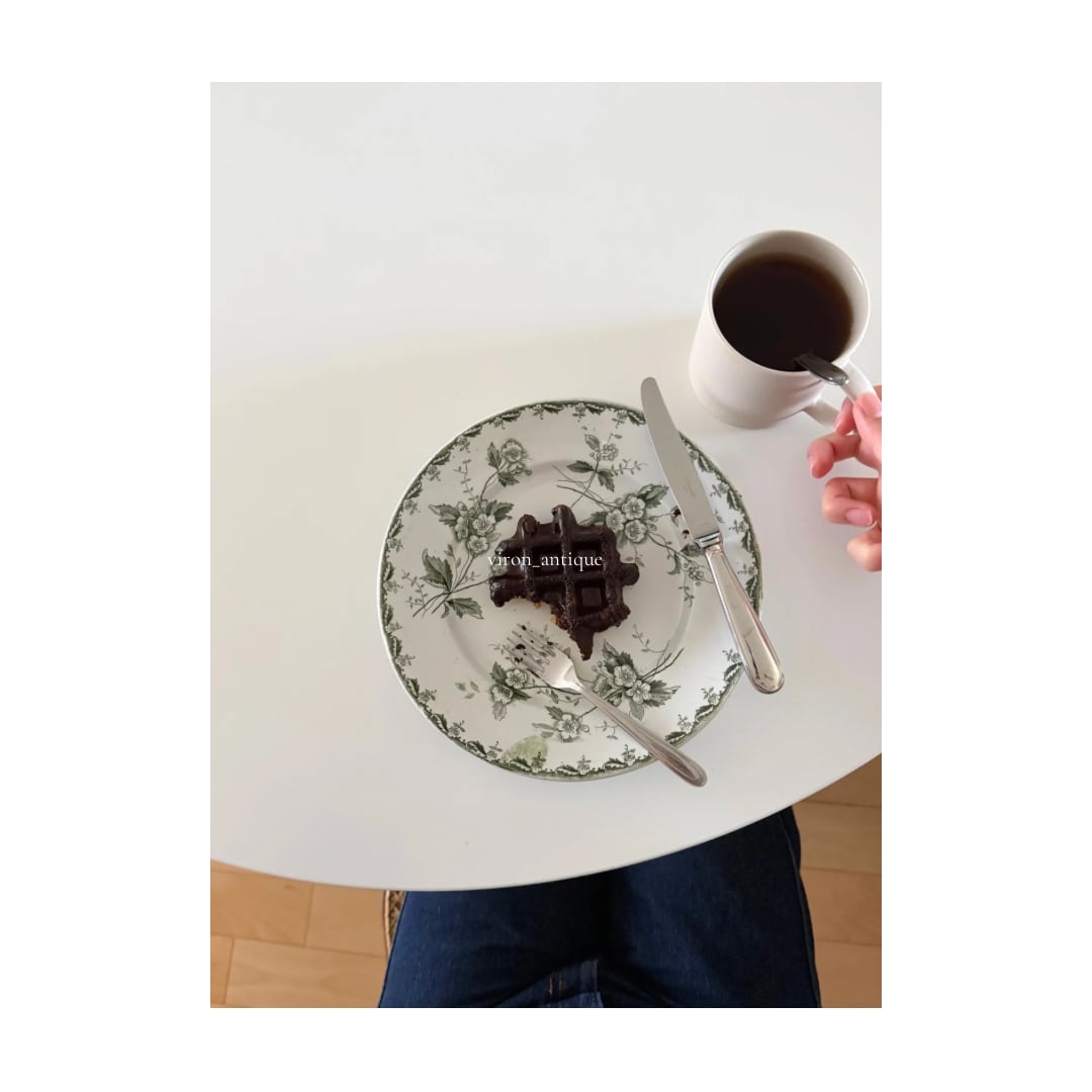 Saint amand サンタマン / “ROSETTE” よもぎ色の美しい平皿プレート b