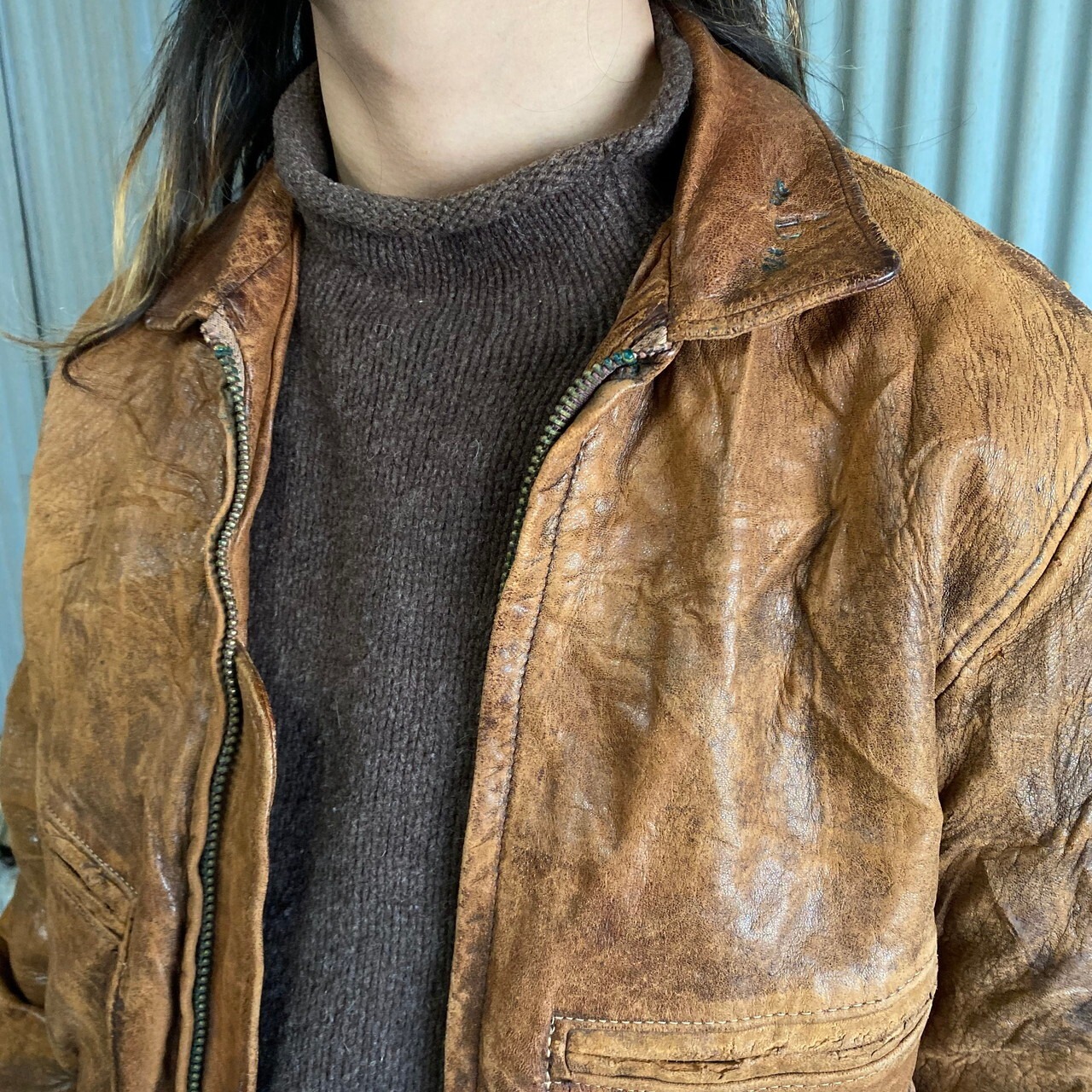 70〜80年代 ビンテージ Schott ショット レザーフライトジャケット 