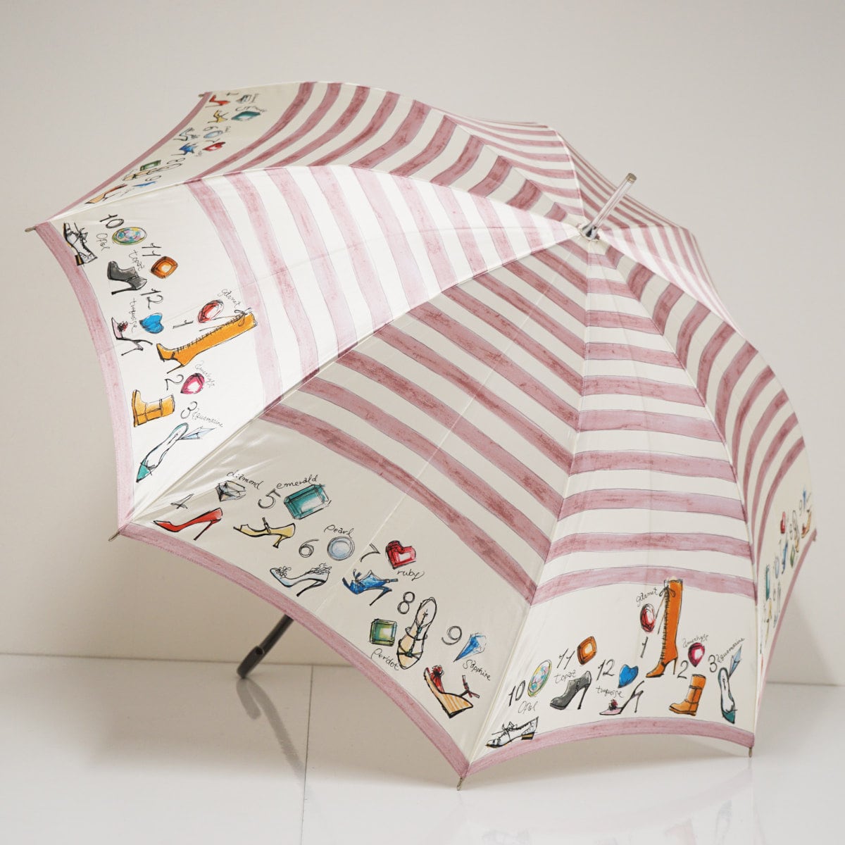完全遮光折日傘 芦屋ロサブラン USED品 2段折ミドル コンビ ネイビー
