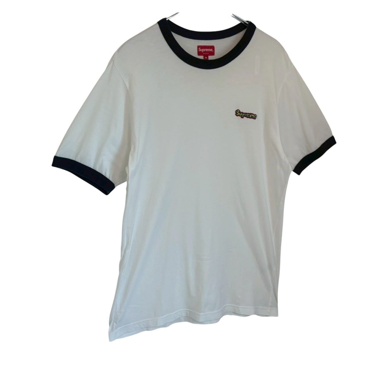 supreme シュプリーム Tシャツ M 刺繍ロゴ ワンポイントロゴ リンガー