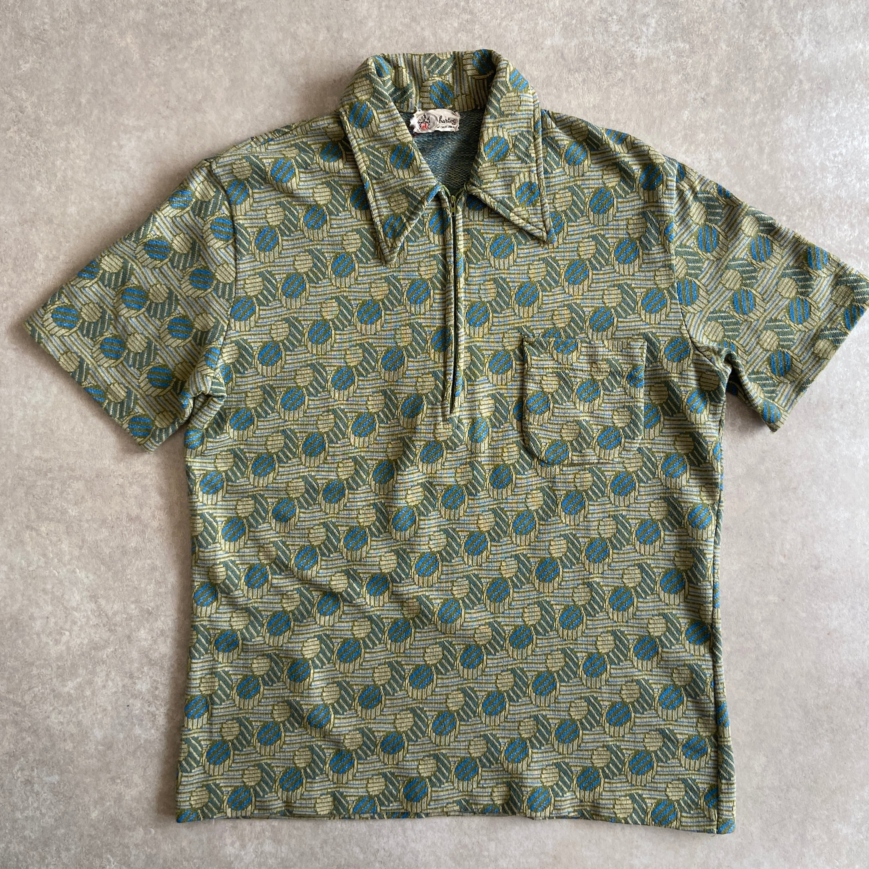 Jacquard Half Zip Polo Shirt M