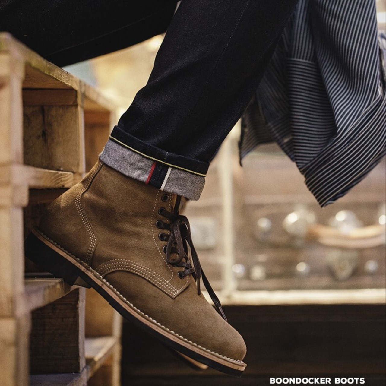 Retro Yellow Brown Ankle Boots / レトロ イエロー ブラウン アンクル ブーツ