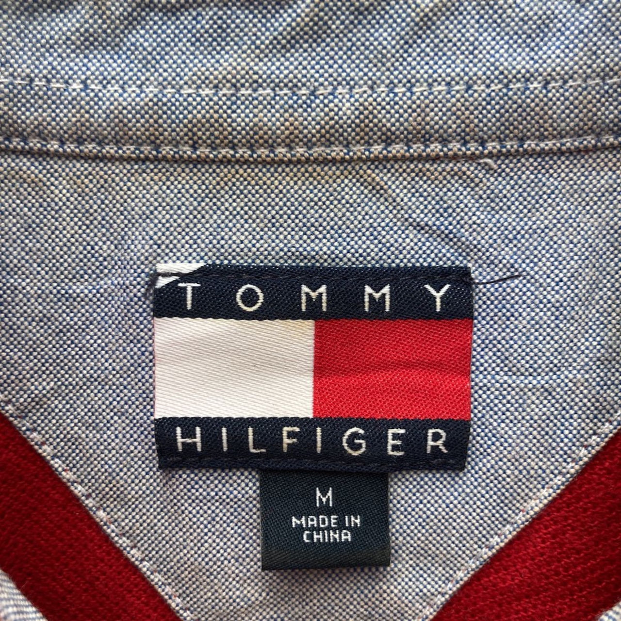 90s TOMMY HILFIGER 半袖 ポロシャツ Mサイズ トミーヒルフィガー 赤 