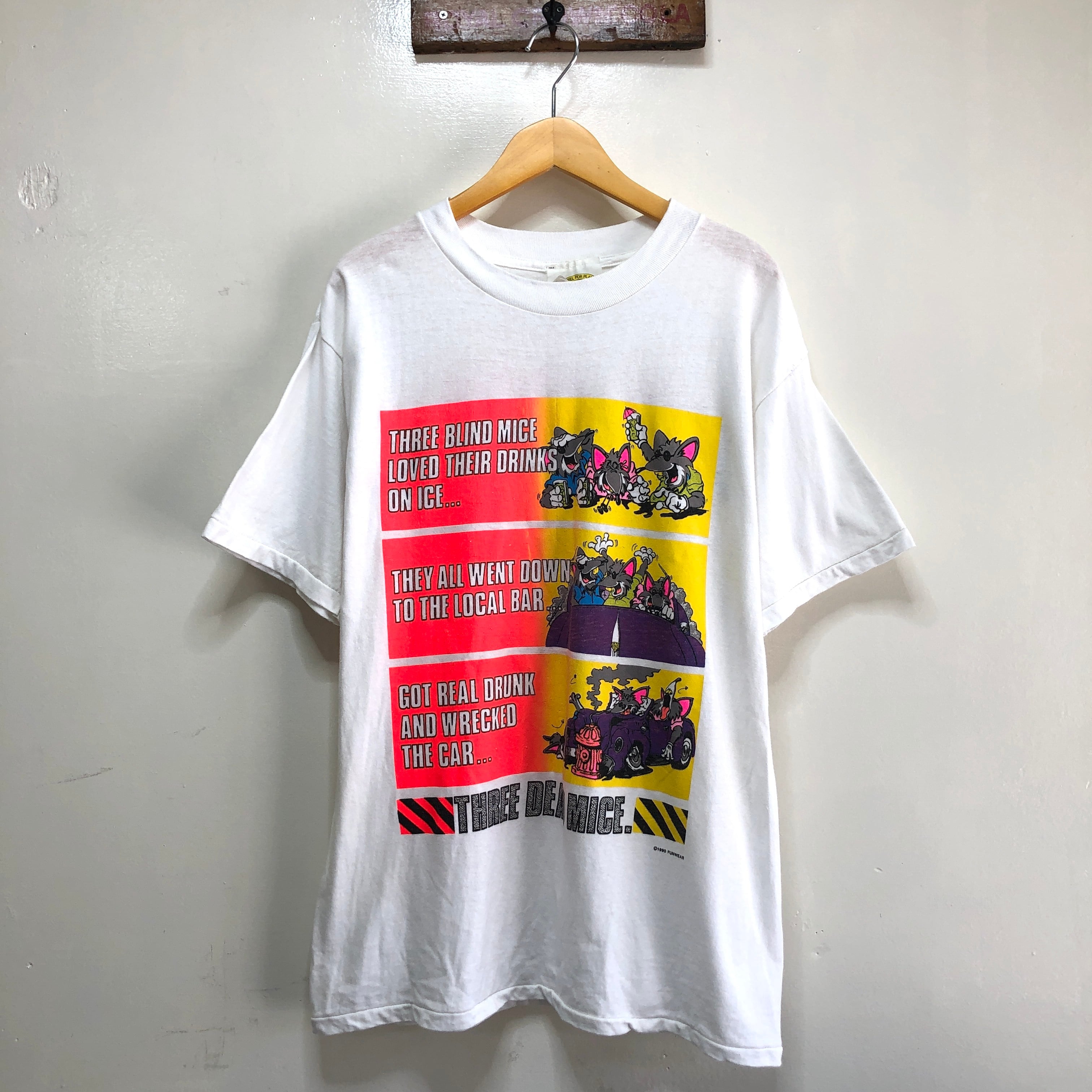 90S ヴィンテージ プリント Tシャツ メンズL THREE DEAD MICE