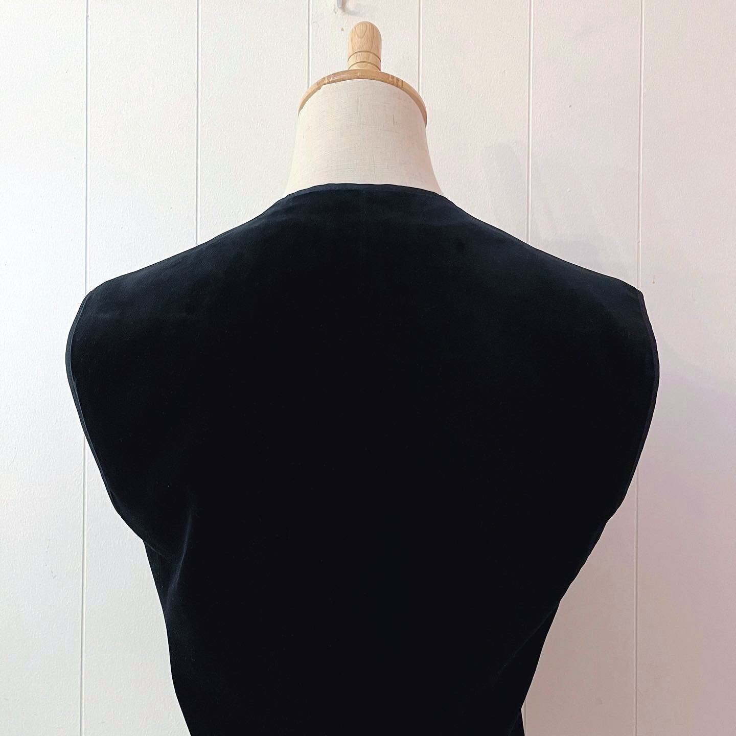 black velvet piping vest