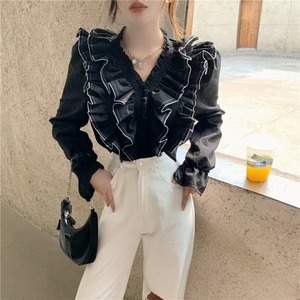 フリル　Vネックブラウス　AJ1079-6026