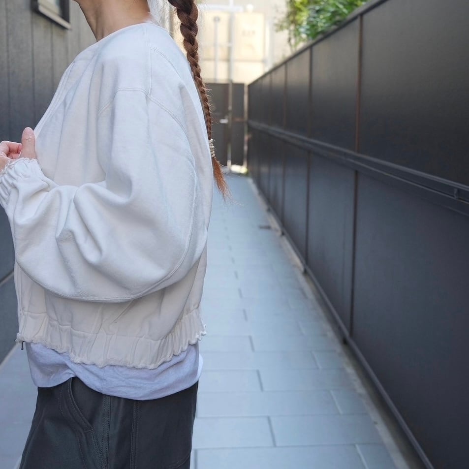 unfil(アンフィル) vintage cotton fleece zip front jacket