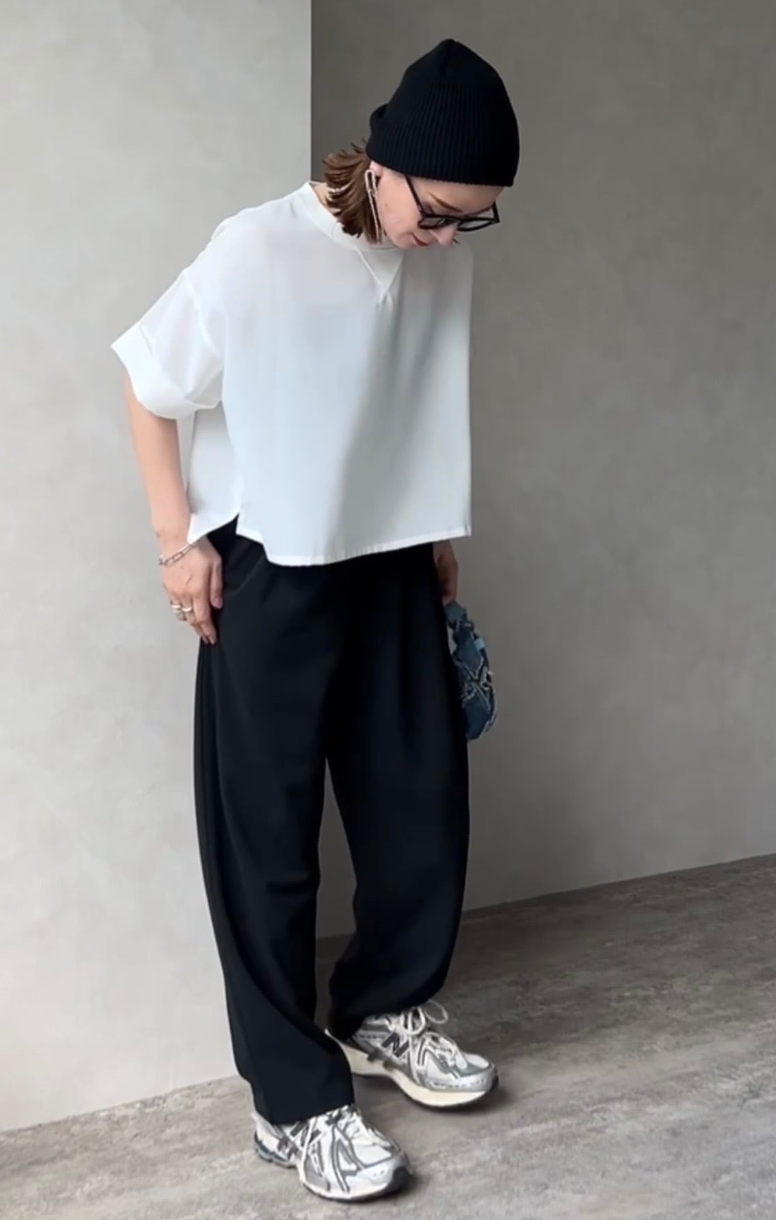 ひんやり接触冷感☆】ジョーゼットショートワイドTeeブラウス
