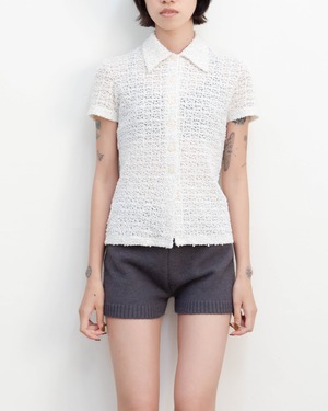 1990-00s Euro vintage - shrunken lace shirt