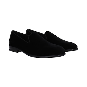DOLCE&GABBANA ドルチェ&ガッバーナ メンズ ローファー ベルベット ブラック