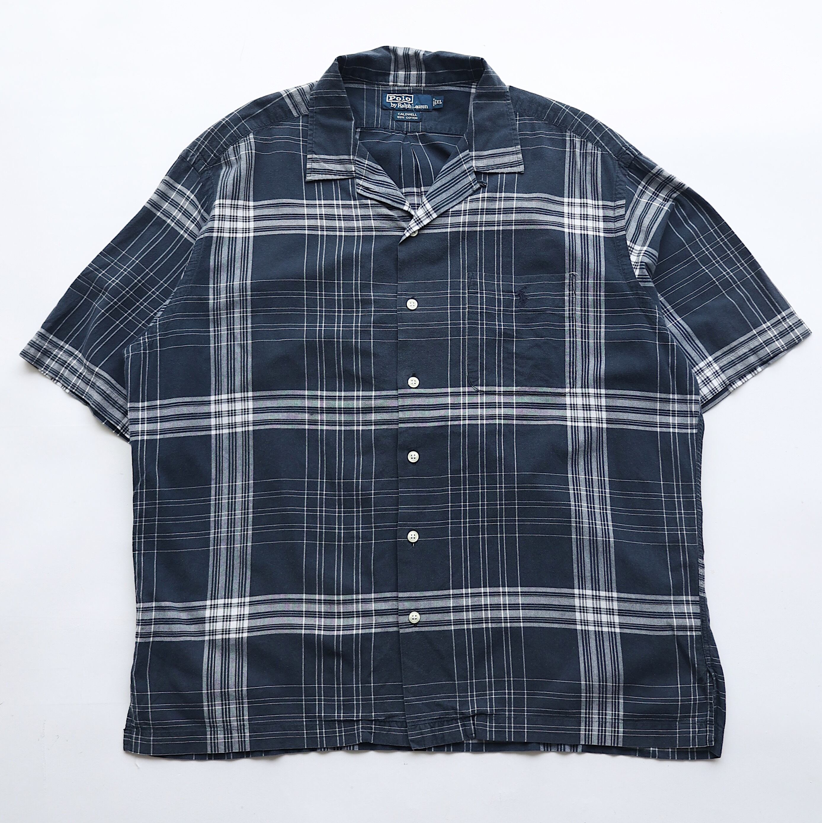 POLO RALPH LAUREN CALDWELL CHECKED OPEN COLLAR S/S SHIRT